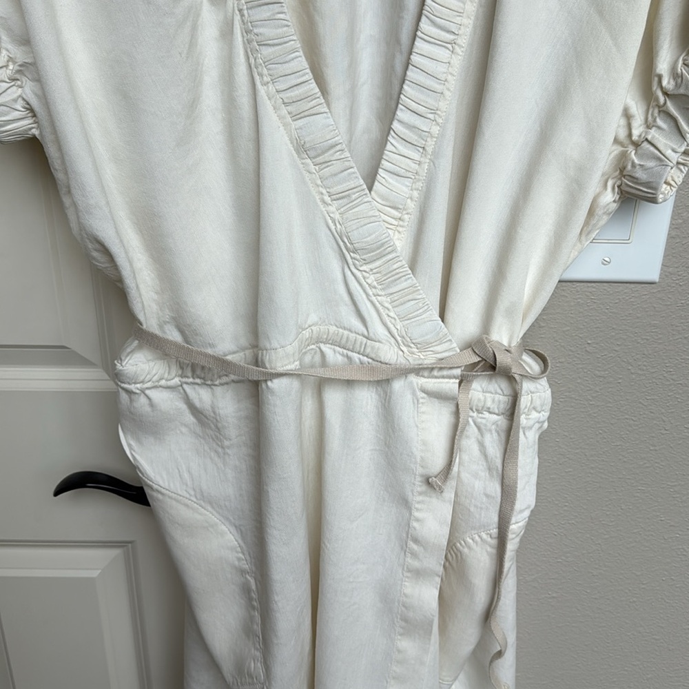 Isabel Marant Étoile cream mini wrap dress - size 6/8 US - with pockets! - Picture 4 of 14